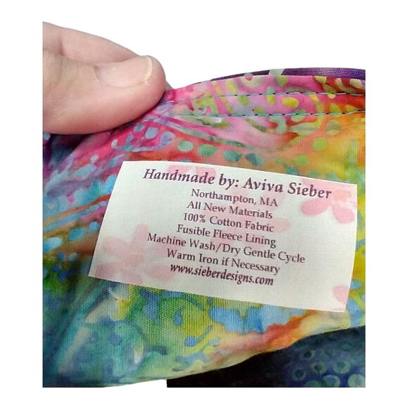 Handmade SieberDesigns Multicolored Batik Crossbody Purse Adjustable Strap - Picture 4 of 8